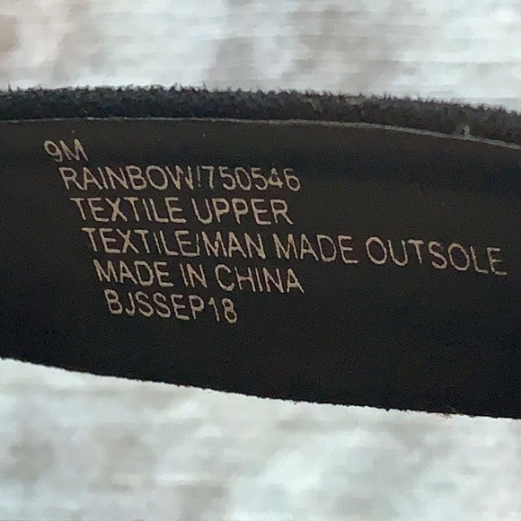 Daisy Fuentes Rainbow Black Rhinestone Block Heels Sz 9 - Picture 9 of 9